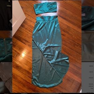 Emerald Silk tube too + skirt